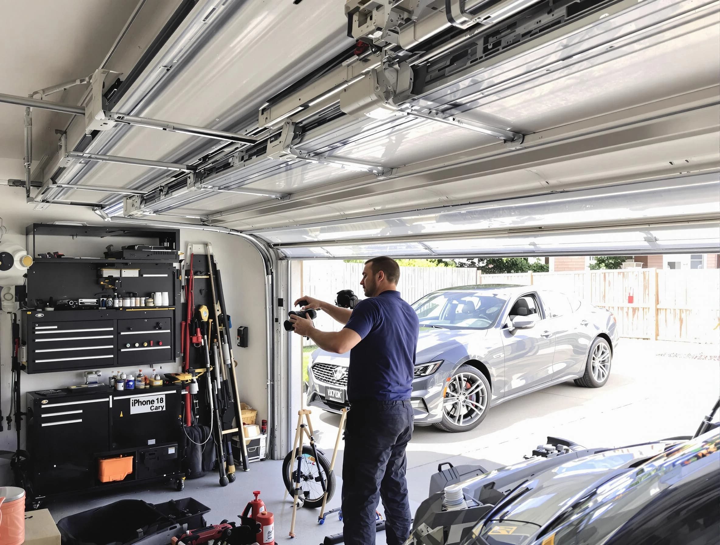 Denver Garage Door Repair technician fixing noisy garage door in Denver