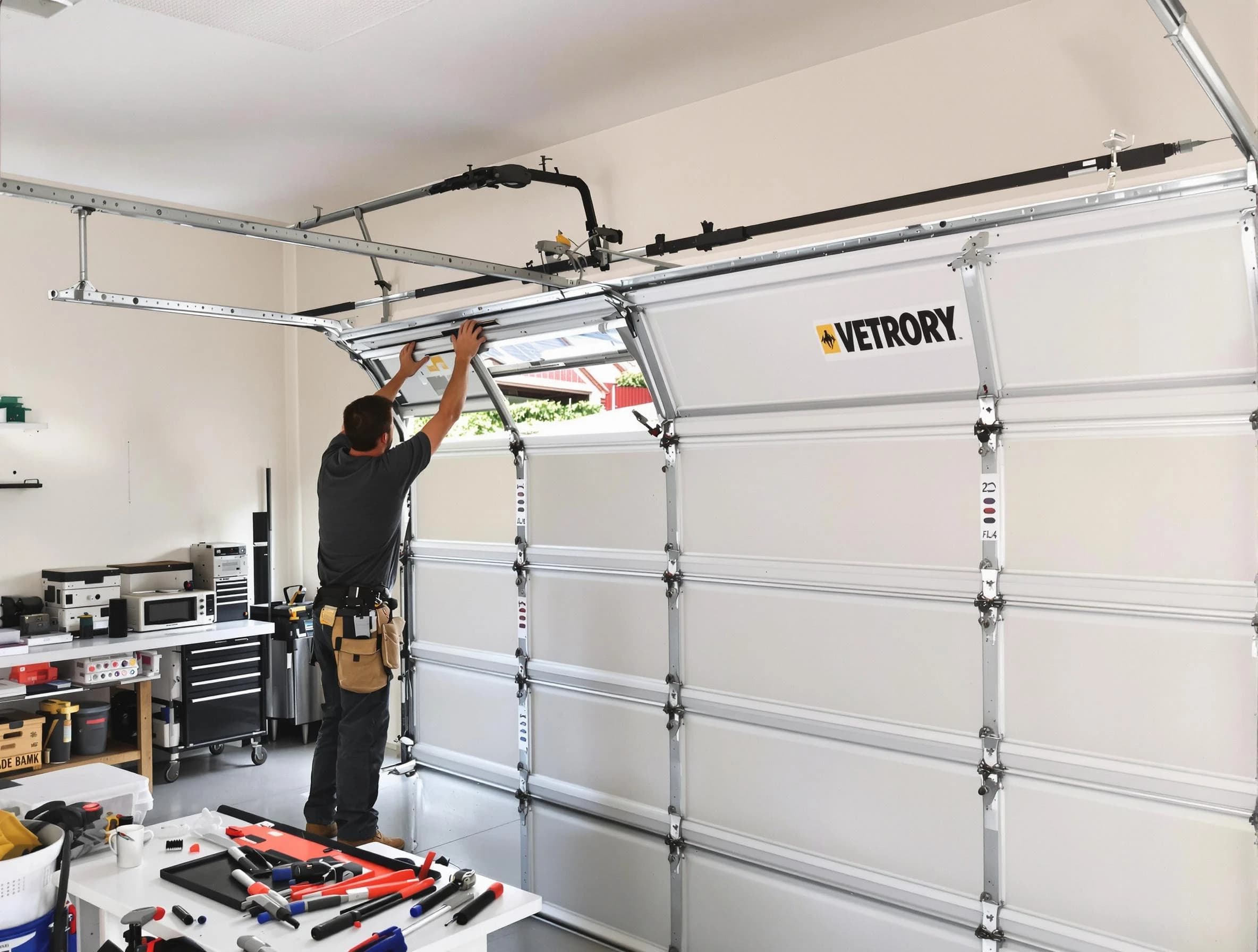 Denver Garage Door Repair technician performing section replacement in Denver