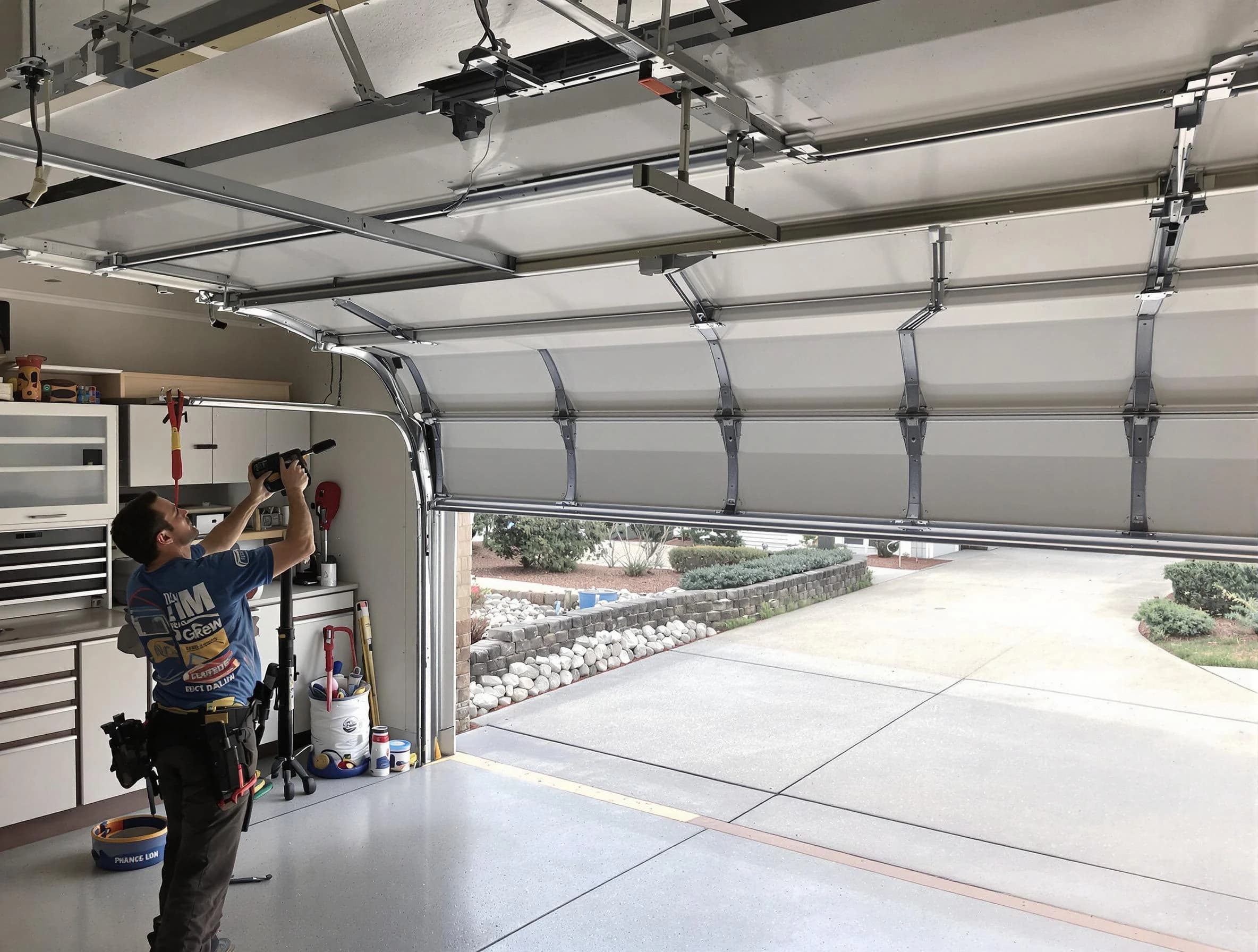 Garage door track repair service by Denver Garage Door Repair in Denver