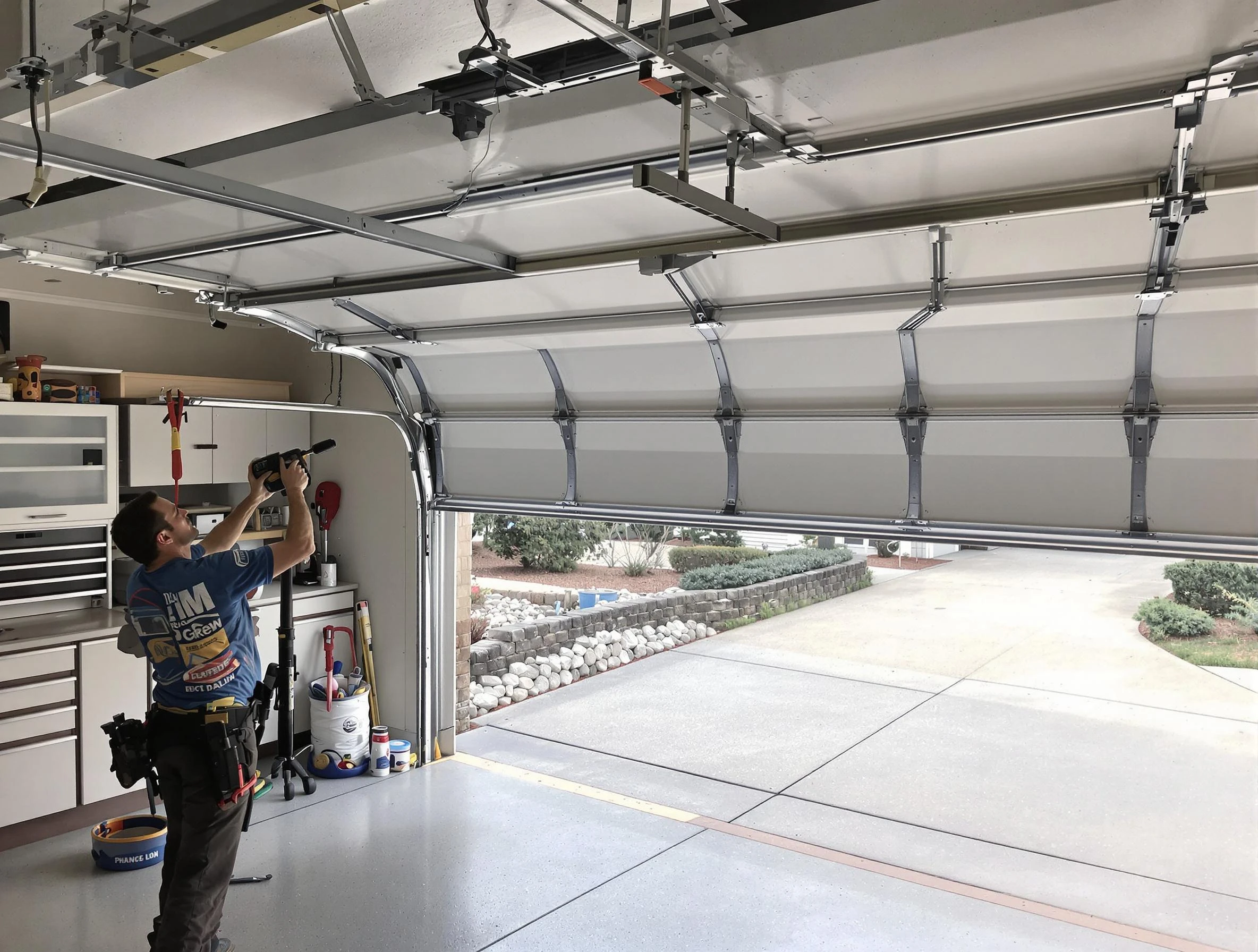 Garage door track repair service by Denver Garage Door Repair in Denver